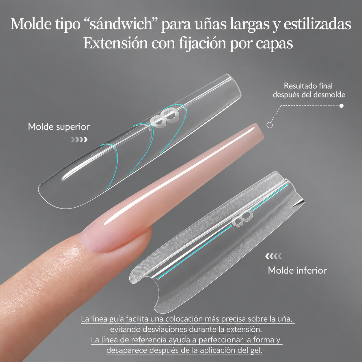 Moldes Duales para Extensión de Uñas / COFFIN